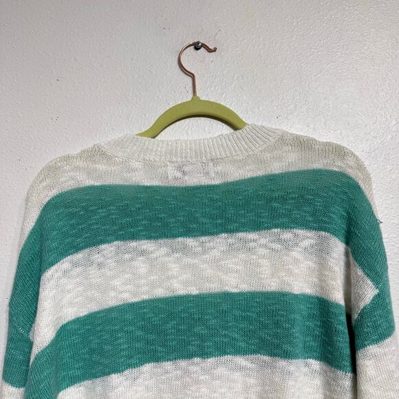 Beach Riot Green Striped Ava Waterfall Oversized Sweater Sz S - Picture 8 of 13